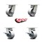 Service Caster 4 Inch Kingpinless Semi Steel Wheel Swivel Caster Set with 2 Brakes SCC SCC-KP30S420-SSR-2-SLB-2 - alternate 5